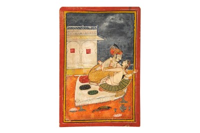 Lot 244 - THREE INDIAN EROTIC PAINTINGS