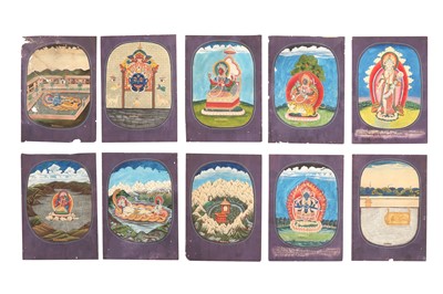 Lot 300 - TEN NEPALESE DEVOTIONAL PAINTINGS FROM A DISPERSED ALBUM