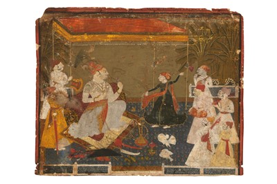 Lot 349 - AN INDIAN MAHARAJA ENJOYING A MUSICAL PERFORMANCE