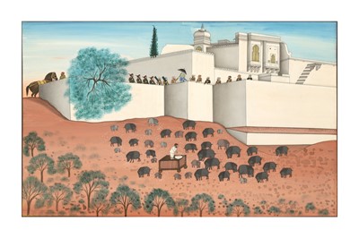 Lot 333 - MAHARANA FATEH SINGH HUNTING BOARS