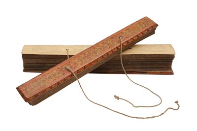 Lot 293 - A PALM-LEAF BUDDHIST MANUSCRIPT WITH LACQUERED BOOK COVERS