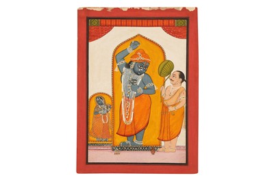 Lot 254 - A PUJA SCENE WITH A MURTI OF BALARAMA AND HIS CONSORT REVATI