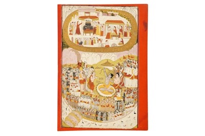 Lot 268 - AN ILLUSTRATION FROM A RAMAYANA SERIES: THE SIEGE OF LANKA