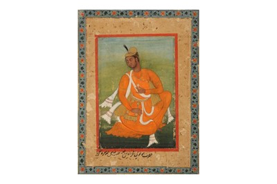 Lot 326 - A SEATED PORTRAIT OF A DECCANI PRINCE, PROBABLY ALI ADIL SHAH II (1657–1672) OF BIJAPUR