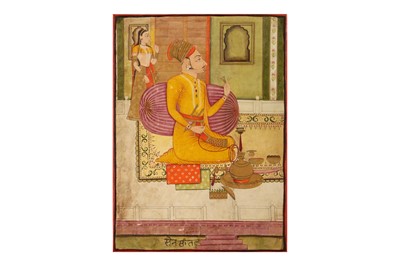Lot 334 - A SEATED PORTRAIT OF PRINCE SITAL SEN OF NAGAUR