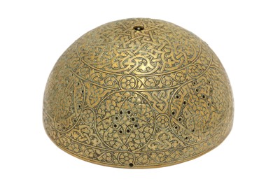 Lot 519 - A FRAGMENT OF A VENETO-SARACENIC BRASS INCENSE BURNER