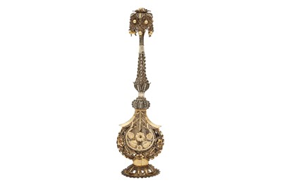 Lot 209 - A PARCEL-GILT SILVER FILIGREE ROSEWATER SPRINKLER (GULABPASH)