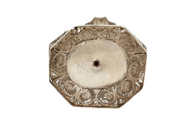 Lot 293 - A SILVER FILIGREE ROSEWATER SPRINKLER (GULABPASH)
