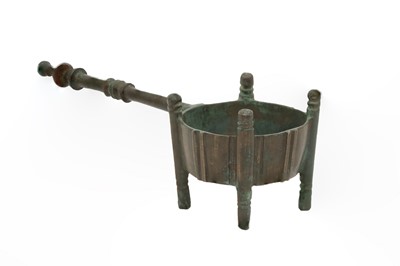 Lot 542 - A MEDIEVAL ISLAMIC MINIATURE BRONZE BURNER OR BRAZIER