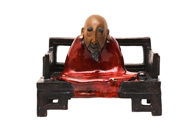 Lot 522 - A CHINESE SHIWAN FIGURE OF A SAGE