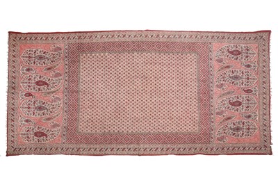 Lot 289 - A WOODBLOCK-PRINTED CHINTZ SHAWL