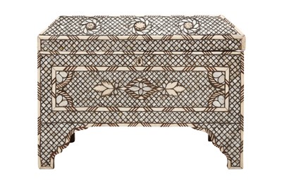Lot 508 - λ A HARDWOOD MOTHER-OF-PEARL AND BONE-INLAID DRESSING CHEST