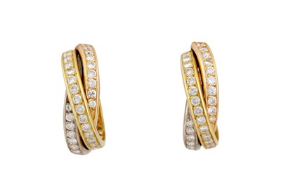Lot 26 - A pair of diamond hoop earrings
