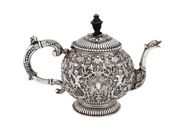 Lot 480 - A late 19th century Dutch 935 standard silver teapot, Sneek circa 1880 by Ate de Groot-Boersma (active 1866-1909)