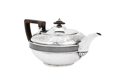 Lot 652 - A George III sterling silver teapot, London 1807 by John Emes (this mark reg. 10th Jan 1798)
