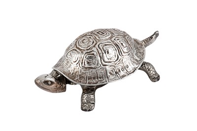 Lot 349 - A George V sterling silver novelty table bell, Chester 1910 by Gourdel Vales & Co