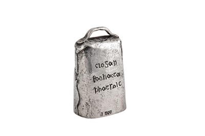 Lot 333 - A Victorian Irish sterling silver novelty replica bell, Dublin 1894 by Edmond Johnson