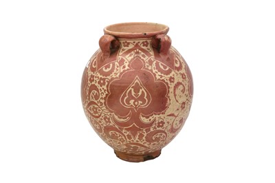 Lot 512 - A COPPER LUSTRE-PAINTED HISPANO-MORESQUE POTTERY VASE
