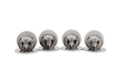 Lot 336 - A cased set of four George V sterling novelty menu holders, London 1927 by Sampson Mordan and Co