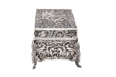Lot 393 - A late 19th / early 20th century Chinese Export (Thai or Cambodian) silver casket, circa 1900 by Bao Xing