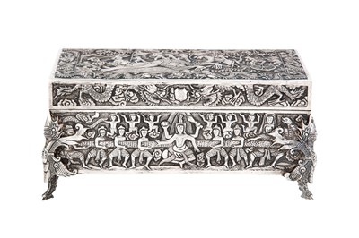 Lot 393 - A late 19th / early 20th century Chinese Export (Thai or Cambodian) silver casket, circa 1900 by Bao Xing