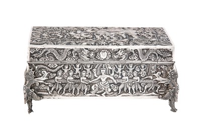 Lot 393 - A late 19th / early 20th century Chinese Export (Thai or Cambodian) silver casket, circa 1900 by Bao Xing