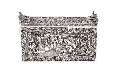 Lot 393 - A late 19th / early 20th century Chinese Export (Thai or Cambodian) silver casket, circa 1900 by Bao Xing