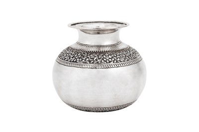 Lot 390 - A mid-20th century Cambodian silver vase, circa 1960