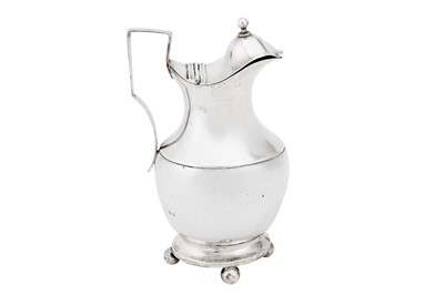 Lot 502 - An early 19th century Portuguese silver covered jug, Lisbon circa 1810 by Domingos dos Reis (reg. 1807)