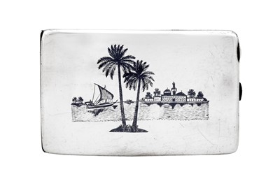 Lot 450 - A mid-20th century Iraqi silver and niello cigarette case, Basra or Omara circa 1940