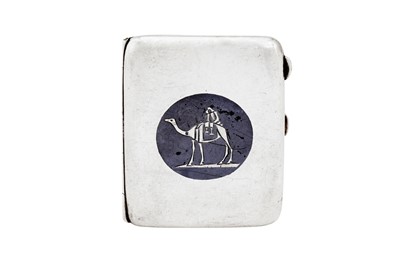 Lot 229 - An early 20th century Iraqi silver and niello small cigarette case, Omara circa 1930