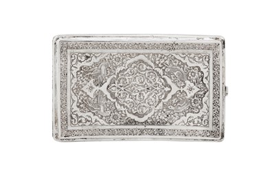 Lot 457 - A late 20th century Persian (Iranian) silver cigarette case, Isfahan circa 1970