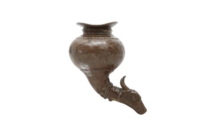 Lot 261 - A SMALL CEREMONIAL BRONZE RHYTON