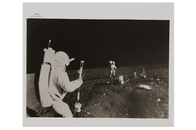 Lot 367 - Apollo 9 - Edgar D. Mitchell, lunar module pilot, operates the Active Seismic Experiment's