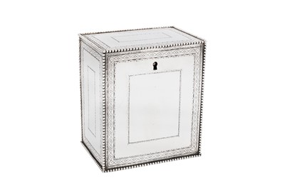 Lot 483 - An early 19th century Dutch silver tea caddy, The Hauge (Den Haag) 1803 by Francois Marcus Simons (1750-1823, master 1776)