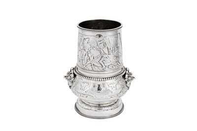 Lot 600 - A good Victorian sterling silver claret or wine drinking set, London 1877 by Elkington and Co