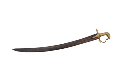 Lot 323 - A GOLD-DAMASCENED (KOFTGARI) TULWAR SWORD