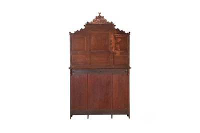 Lot 505 - λ A HARDWOOD MOTHER-OF-PEARL AND STAINED WOOD-INLAID ORIENTALIST MIRROR CABINET