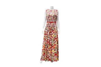 Lot 270 - Oscar de la Renta Silk Maxi Dress - Size 14