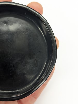 Lot 68 - A CHINESE CINNABAR LACQUER 'LYCHEE' CIRCULAR SEAL PASTE BOX AND COVER