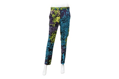 Lot 204 - Versace Blue Baroque Print Trouser - Size 42