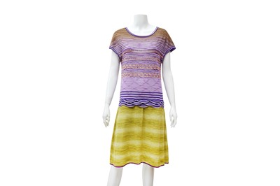 Lot 323 - Missoni Purple Knit Drop Waist Dress - Size 44