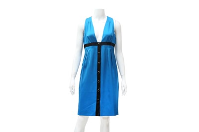 Lot 200 - Chanel Turquoise Silk Sleeveless Dress - Size 38