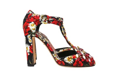 Lot 274 - Dolce & Gabbana Jacquard Floral Heeled Pump - Size 37