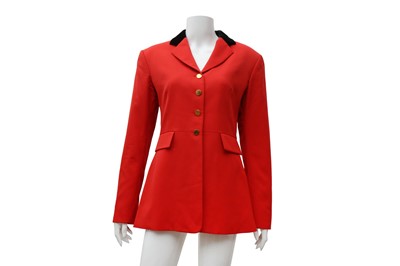 Lot 281 - Hermes Red Wool Riding Jacket -Size 40