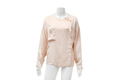 Lot 255 - Chanel Pink Silk CC Logo Blouse
