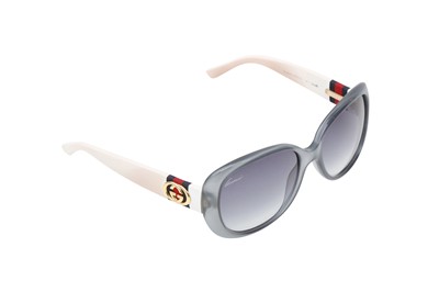 Lot 212 - Gucci Blue Square GG Logo Web Sunglasses