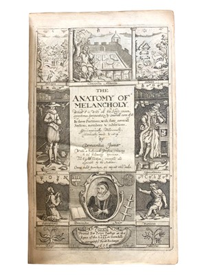 Lot 123 - [Burton] The Anatomy of Melancholy.  Eighth ed. 1676