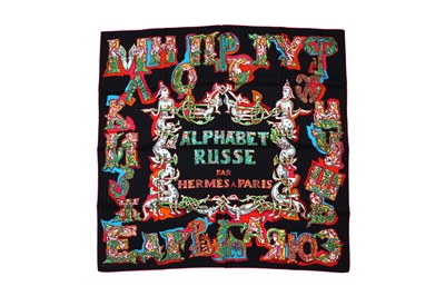 Lot 743 - Hermes 'Alphabet Russe' Silk Print Scarf