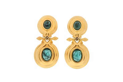 Lot 391 - Fendi Logo Statement Drop Clip On Earrings